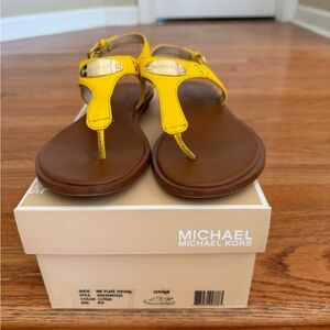 Michael Kors Bright Yellow Leather Sandals